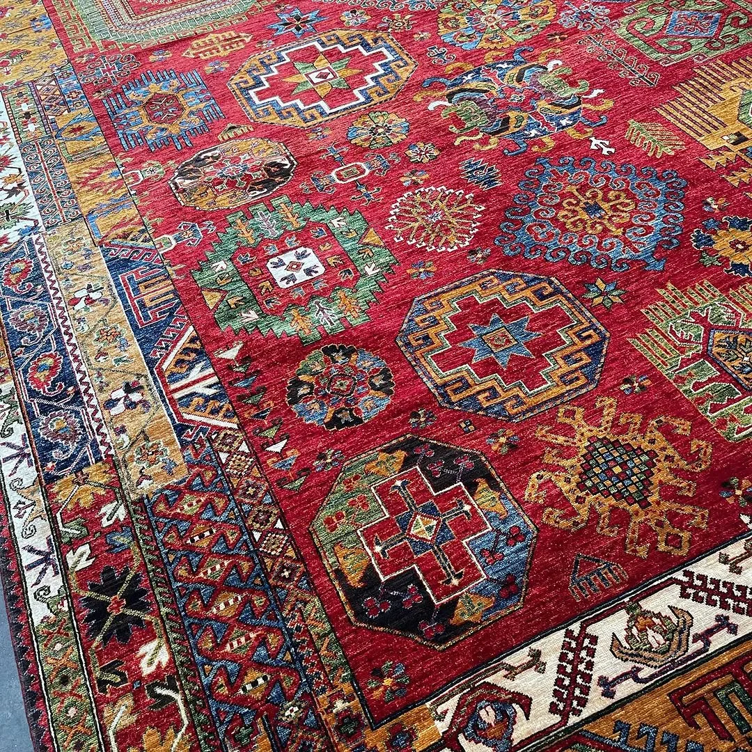 Polychrome Kazak Carpet — hand-knotted Oriental rug