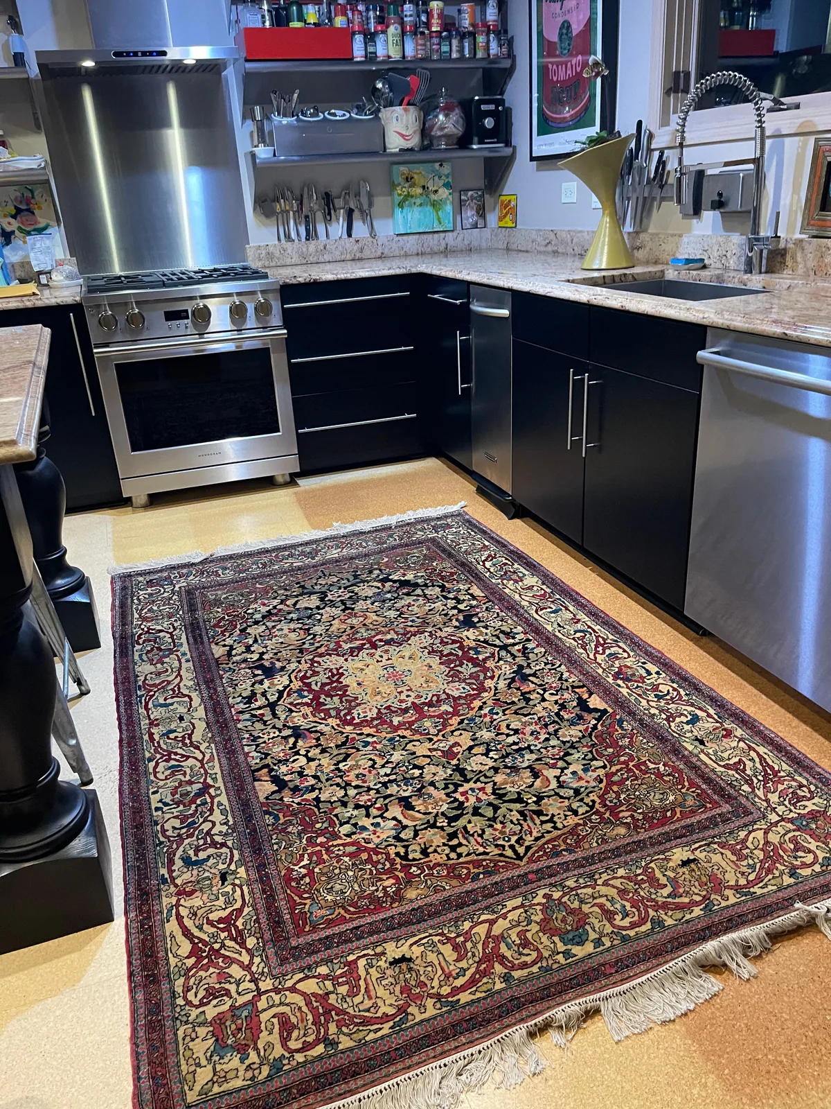Indigo Palace Carpet &mdash; hand-knotted Fine Floral Lattice Oriental rug