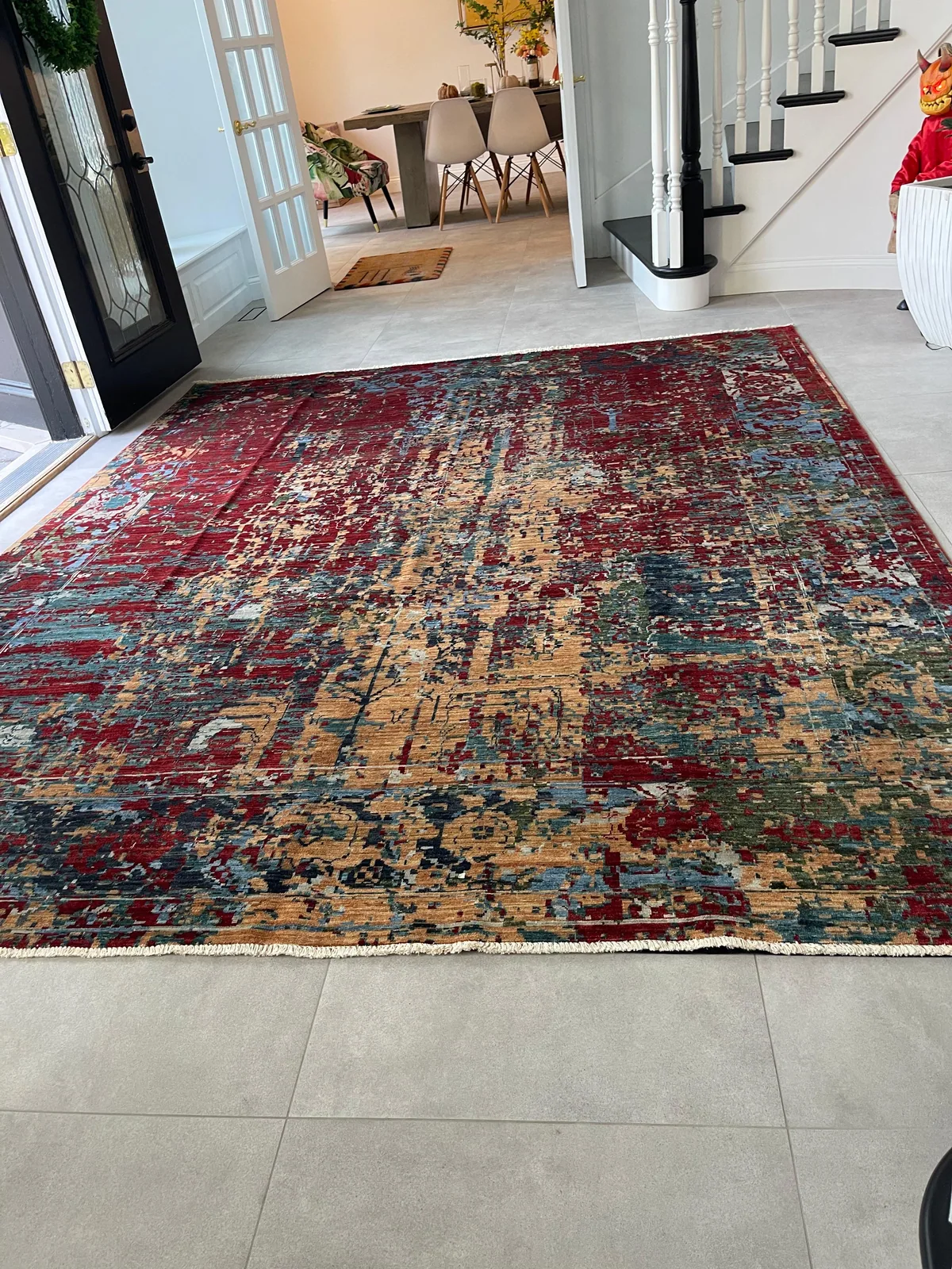 Eroded Garden Carpet — hand-knotted Tribal & Revival Geometric Oriental rug