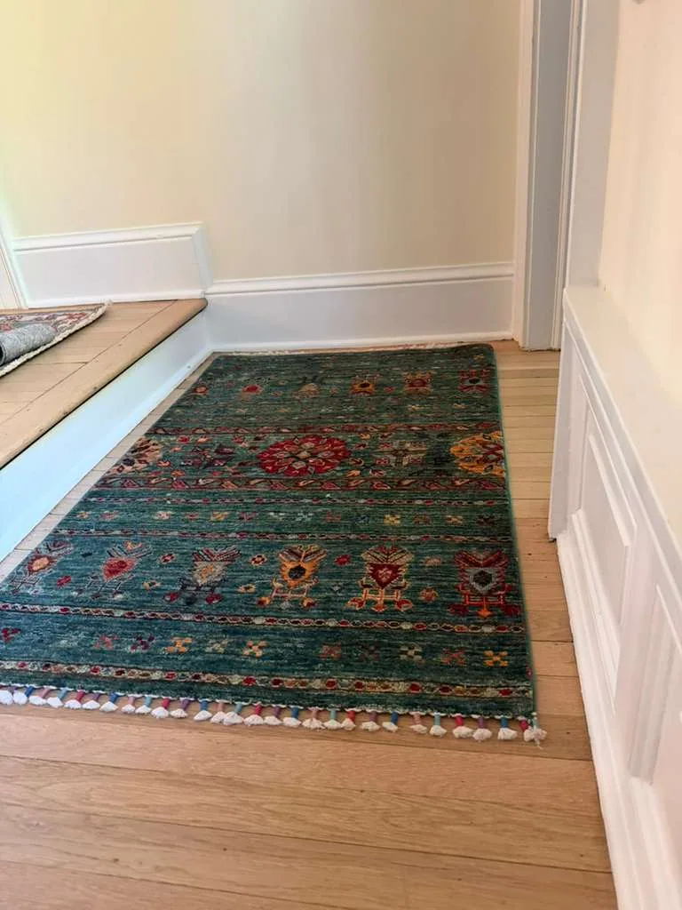 Emerald Tribal Carpet &mdash; hand-knotted Tribal & Revival Geometric Oriental rug