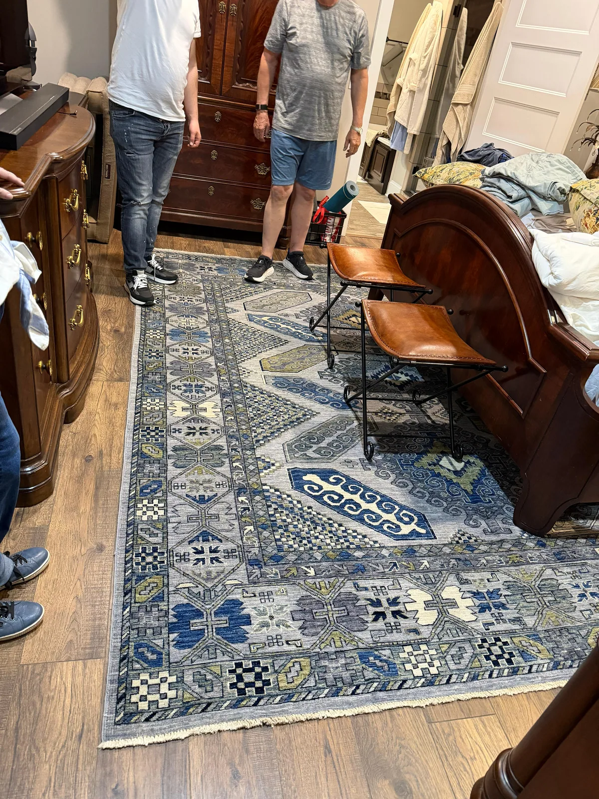 Storm Kazak Carpet &mdash; hand-knotted Caucasian Geometric Oriental rug